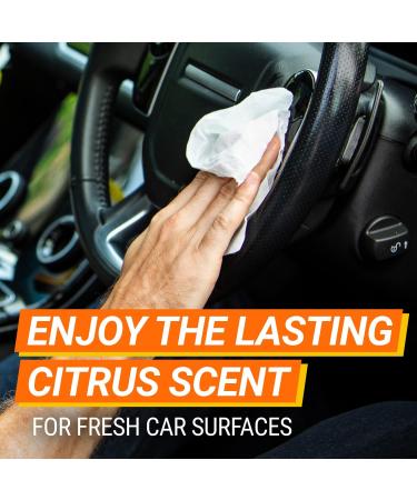 Armor All 24 Disinfectant Wipes Citrus Scent Cleans and Disinfects All Car Surfaces In One Step Kills 99.99% of Bateria and Virus Freshness Lock Ideal For Car Detailing - Buy Online on SooperMarket.com