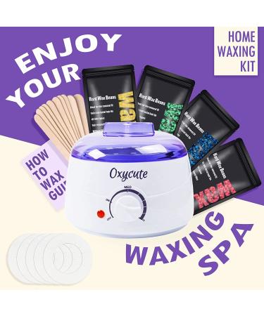 Waxing Kit for Women Men | Painless Hair Removal with Hard Wax Beans | At Home Waxing Kit for Sensitive Skin | Includes Wax Warmer and Applicator Sticks | Ideal for Eyebrow, Armpit, Bikini, Brazilian | All-White - Buy Online on SooperMarket.com