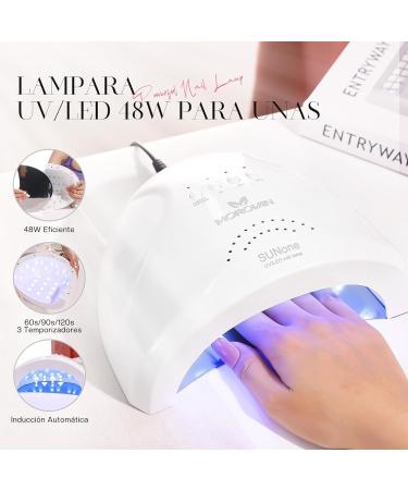 Morovan Poly Gel Starter Set - 8 Colors 48W UV/LED Lamp DIY Nail Kit for Home Use - Perfect Geln gel Poly Gel Extension Set for Women - Buy Online on SooperMarket.com