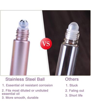 Alledomain 10Pcs 10ml Essential Oil Roller Bottles Refillable Rose Gold Color Roll on Bottles Glass Roll Bottles with Stainless Steel Balls & Rose Gold Cap Include 12 Labels Dropper & Opener Color 2 - Buy Online on SooperMarket.com