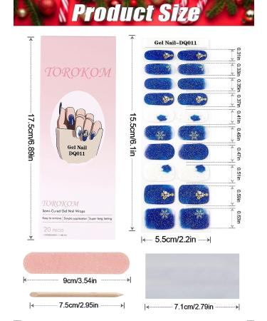 EBANKU Christmas Glitter Gel Nail Polish Strips | Long Lasting & Waterproof | Full Nail Wraps Stickers | Includes Stick Nail File, Wipes & Sealing | UV/LED Lamp Required | SDTRK11 - Buy Online on SooperMarket.com