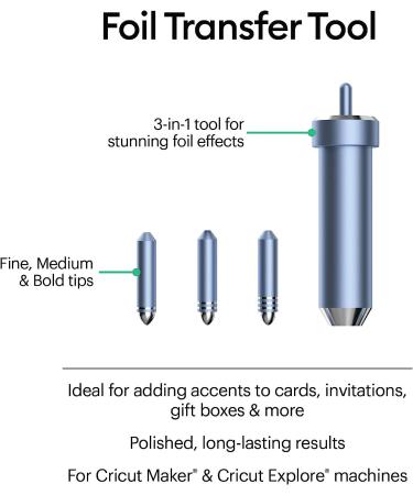 Cricut Foil Transfer Kit with 12 Sheets - 3-in-1 Tools for Cricut Maker & Explore Machines - Buy Online on SooperMarket.com