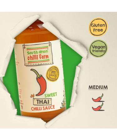 South Devon Chilli Farm Thai Sweet Chilli Sauce | Mild to Medium-Hot Versatile Sauce for Dips Stir-Frys and Salads Gluten Free Vegan Friendly - Case of 6 140ml Bottles - Buy Online on SooperMarket.com