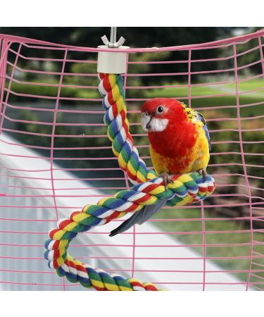 Bird Rope Spiral Perch - Ideal Climbing Rope for Parrots Budgies Cockatiels & Parakeets | 80cm with Metal Nut - Buy Online on SooperMarket.com