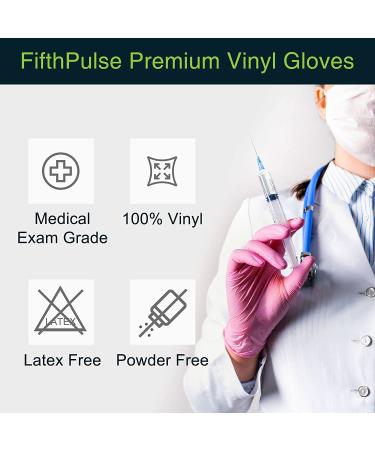 Pink Vinyl Disposable Gloves Medium 100 Pack - Latex Free, Powder Free, 3 Mil Thickness - Medical Exam, Home Cleaning, and Food Gloves - Buy Online on SooperMarket.com