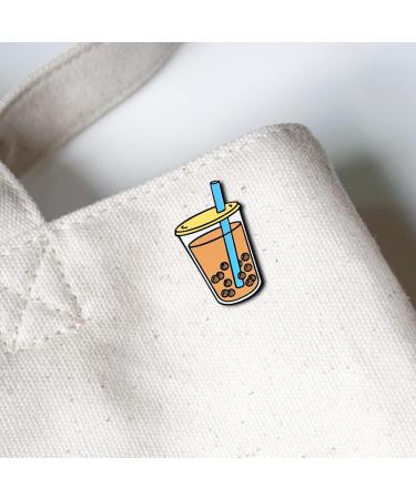 On Point Pins Boba Bubble Thai Tea Tapioca Pearl Milk Tea Brooch Badge Enamel Lapel Pin - Buy Online on SooperMarket.com