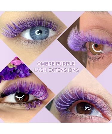 Ombre Purple 0.07C Colored Eyelash Extensions 15mm - Fast Fanning Easy Fan Lashes - Buy Online on SooperMarket.com