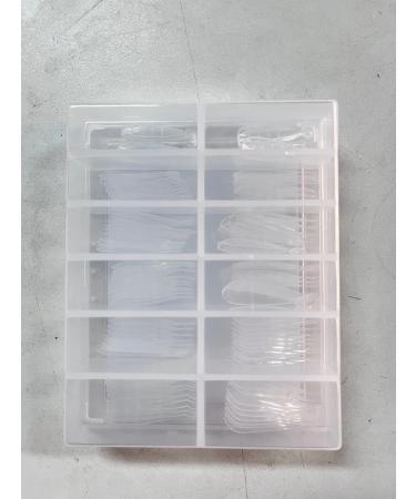 Kalolary 120pcs Clear Dual Nail System - MOOLD ACYLL Stiletto Nail Extension Tips | Nail Art & Manicure Tools in 12 Sizes with Scale Drop Shape - Buy Online on SooperMarket.com