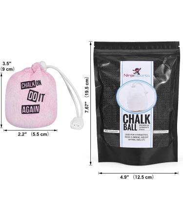 Ninja Sports Gym Chalk Ball 2.3 oz for Gymnastics, Weight Lifting, Rock Climbing - Pink Refillable Sock Bag - CHALK ON DO IT AGAIN - Buy Online on SooperMarket.com