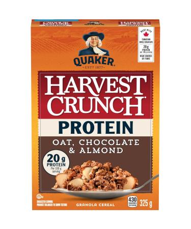 Quaker Harvest Crunch Protein Granola Cereal - Oat Chocolate & Almond 325g Oat Chocolate & Almond 325 g (Pack of 1)