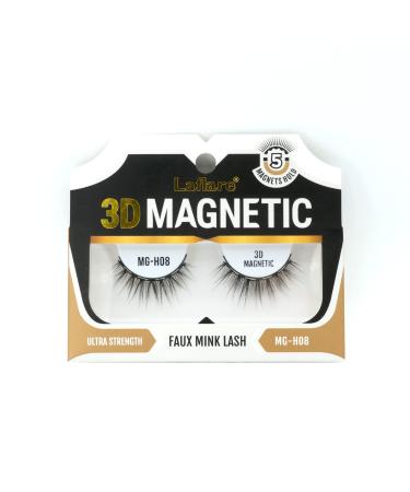 Laflare 3D Magnetic Eyelashes Natural Looking Reusable False Eyelashes with No Adhesive Needed (H08)