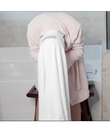 Leporem Extra Large Microfiber Hair Towel - Super Absorbent & Fast Drying - Dual Elastic Straps - Ideal for Thick Long & Curly Hair - White - Buy Online on SooperMarket.com