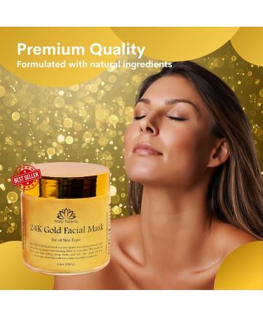White Naturals 24K Gold Facial Mask - Anti-Aging Face Mask for Flawless Skin, Reduces Wrinkles and Acne Scars, Removes Blackheads and Oils - Buy Online on SooperMarket.com