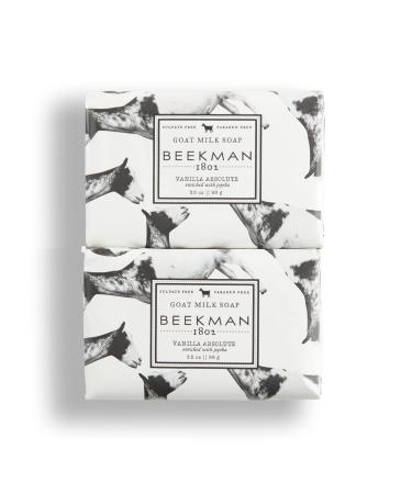 Beekman 1802 Goat Milk Soap Bar - 9 oz Pack of 2 - Nourishes Moisturizes & Hydrates the Body - Good for Sensitive Skin - Cruelty Free Vanilla Absolute