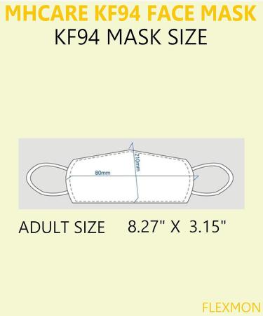 Buy (Pack of 6) Korea Black KF94 Face Masks - Unisex 4-Layer Filters Breathable Adjustable Strap for Dust Protection - Made in Korea - Buy Online on SooperMarket.com