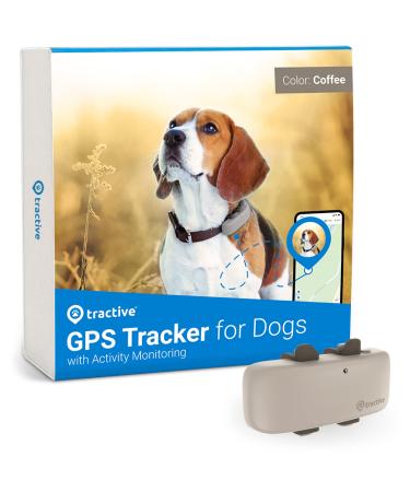 Tractive Waterproof GPS Dog Tracker - Location & Activity, Unlimited Range & Works with Any Collar (Color - Coffee)