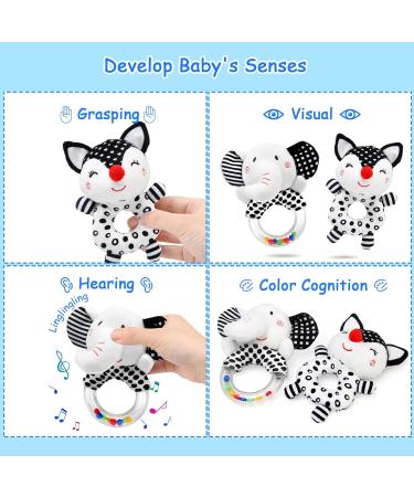 Shop Ballery 2-Piece Baby Rattles | Soft Plush Toys for 0-6 Months | Perfect Gripping & Rattling Fun - Buy Online on SooperMarket.com