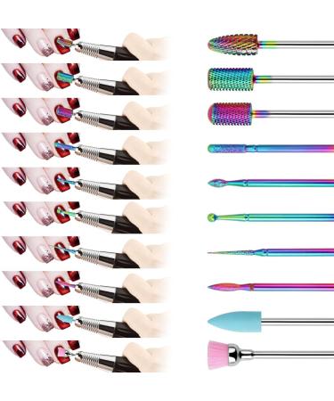 BELICOO Nail Drill Bits Sets 10pcs Professional Electric Nail Files Drill 3/32 Inches Tungsten Steel Diamanten Cuticle Nail Drill Tool Home Nail Salon - Rainbow) Rainbow-professional - Buy Online on SooperMarket.com