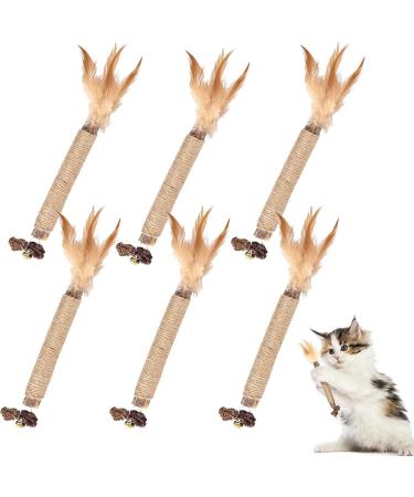 6PCs Cat sticks cats cats cat toys with mint cat toys self-employment cats valerian clasps cats sticks matatabi cat mint pillows cat toys nature against bad breath feather-6PCs