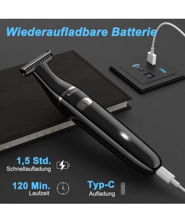 Intimate Razor for Men - Waterproof Body Groomer & Face Trimmer | IPX7 Wet/Dry Type C Rechargeable - Buy Online on SooperMarket.com