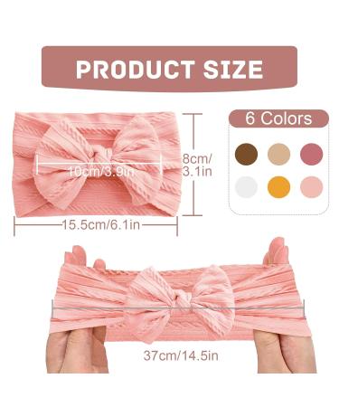 Uwiyo 6-Pack Baby Turban Headband Set | Soft Nylon Flower Loop Hairbands for Newborns & Toddlers - Buy Online on SooperMarket.com