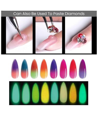 Monochrome Nail Extension Starter Set | Glow-in-the-Dark Gel & Rhinestone Glitter for Beginners - Nail Art Design #03 - Buy Online on SooperMarket.com