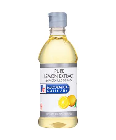 McCormick Culinary Pure Lemon Extract, 16 fl oz - One 16 Fluid Ounce Bottle of Lemon Flavoring Extract, Great for Subtle Lemony Flavors to Glazes and Fillings Such as Mousses and Custards 15.99 Fl Oz (Pack of 1)