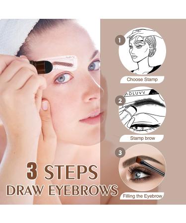 Eyebrow Stamp Stencil Kit with 10 Style Stencils - Waterproof Long Lasting Brow Makeup Definer in Black - Buy Online on SooperMarket.com