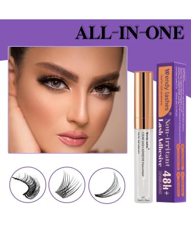 Premium Lash Glue - Fast Drying Clear Adhesive for Cluster & Strip Eyelash Extensions (5ML) - Strong Hold & Sensitive Formula - Buy Online on SooperMarket.com