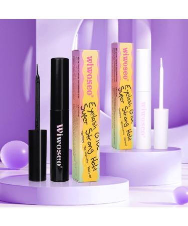 Super Strong Hold Eyelash Glue - Clear Adhesive for Strip & Lash Extensions - Fast Drying Waterproof Long Lasting (5ml) - B-Eyelash Glue - Buy Online on SooperMarket.com