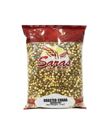 Saras Roasted Chana (Chickpeas) Roasted Healthy Snacks and Everyday Superfood - Unsalted 1kg