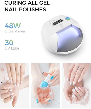 48W SUNUV UV Led Nail Lamp for Gel Nails | Double Power Design, 4 Timer Settings, LCD Display | Painless Curing, Over-Temperature Protection - SUN7 - Buy Online on SooperMarket.com