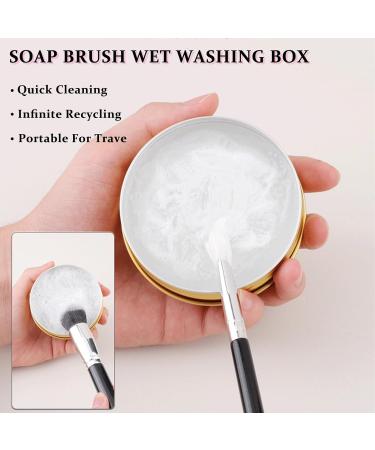 Make Up Brush Cleaner Set - Solid Soap Brush Cleaner with Makeup Brush Cleaner Mat - Easy to Clean Blenders Brush Cleaner Makeup Shampoo Removes Shadow Color Cosmetic Colors for Daily Use Travel Set - Buy Online on SooperMarket.com