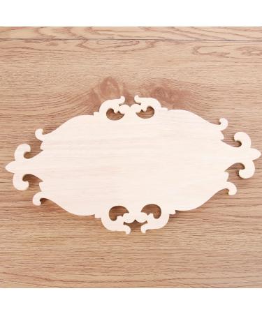 RORPOIR 1pc Unpainted Frames Decorative Appliques for Furniture Wood Onlays for Bed Flowers Carved - Buy Online on SooperMarket.com