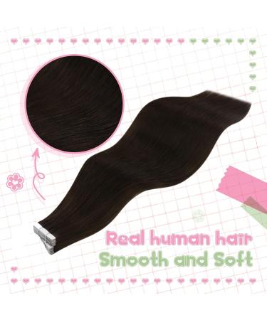 Youngsee Dark Brown Tape-In Extensions | 60 cm Real Hair | Invisible 50g - 20pcs #2 - Buy Online on SooperMarket.com