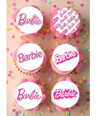 24 x Pre-Cut Barbie 8 Edible Stand up Wafer/Rice Paper Cupcake Cake Toppers Birthday Party Pink Decorations - Buy Online on SooperMarket.com