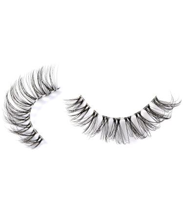 Shop HICOCU Russian Strip Lashes - Fluffy D DD Curl Mink Eyelashes 10 Pairs Reusable Fake Lashes for Natural Looks - Buy Online on SooperMarket.com