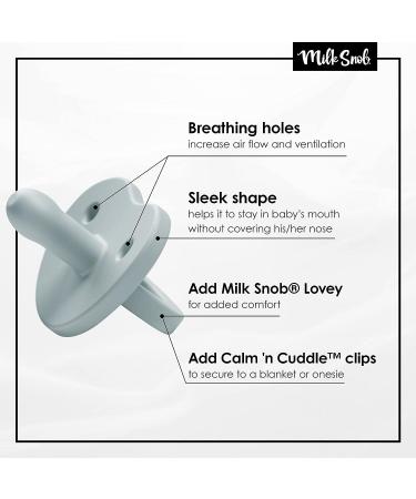 Milk Snob Calm n Cuddle Silicone Pacifier 6-18 Months - BPA Free Teether for Baby Girl and Boy. Perfect Baby Shower Gift for New Moms! Stage 2 Blue Breeze - Buy Online on SooperMarket.com