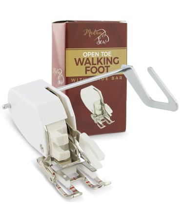Madam Sew Open Toe Walking Foot for Quilting and Sewing | Stitch Through Multiple Layers and Match Prints | Compatible with Low-Shank Sewing Machine | Brother, Singer, Janome, Babylock & More