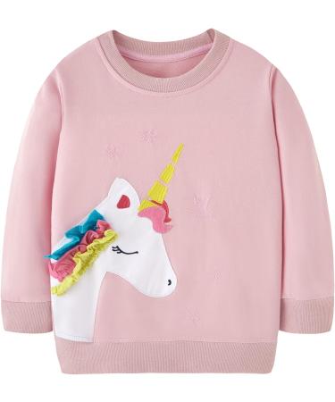 Girls Unicorn Sweatshirt - Cotton Casual Jumper Top for Toddler Clothes | Long Sleeve Pullover (Ages 1-12) - Buy Online on SooperMarket.com