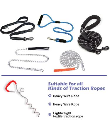 JETOP Heavy Duty Dog Stake & 10 ft Dog Chains Steel Spiral Ground Dog Spike for Outdoor Yard and Camping Dog Camping Accessories for Puppy Pet and Medium Dogs (176 lbs of pull) (Red) - Buy Online on SooperMarket.com