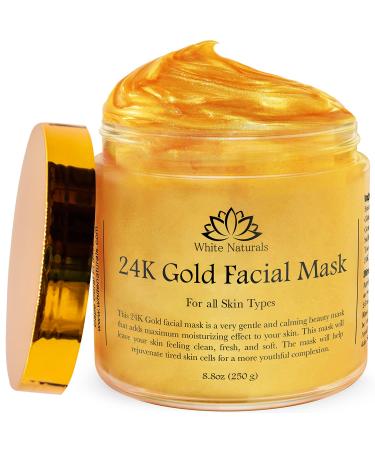 White Naturals 24K Gold Facial Mask - Anti-Aging Face Mask for Flawless Skin, Reduces Wrinkles and Acne Scars, Removes Blackheads and Oils - Buy Online on SooperMarket.com