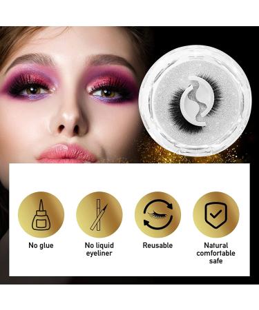 Self-Adhesive Reusable False Eyelashes - Easy 3 Second Application, No Glue Needed (2 Pairs) - Buy Online on SooperMarket.com