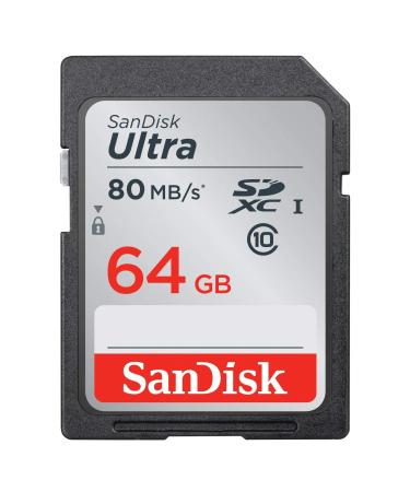 SanDisk Ultra 64GB Class 10 SDXC UHS-I Memory Card up to 80MB/s (SDSDUNC-064G-GN6IN) 64GB Card