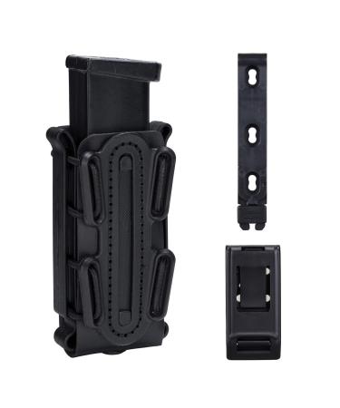 IDOGEAR Mag Pouch Pistol Magazine Pouches 9mm Softshell Adjustable Universal Mag Carrier .40 S&W .45 ACP with Belt&MOLLE Clips Black