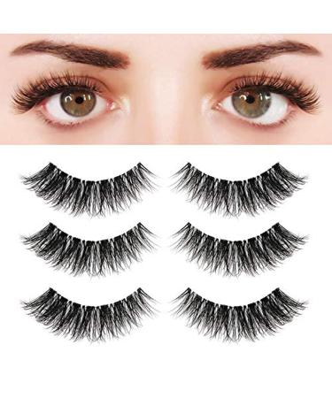 Eyelashes Natural Look False Lashes - Bepholan Fake Eyelashes 5D Super Fluffy False Eyelashes Clear Band Wispy Lashes 3-Pack Faux Mink Lashes XMZ92