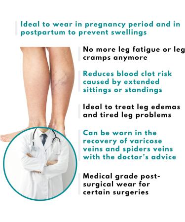 Knee High Compression Stockings 15-20 mmHg - XL Size | Best Medium Level Support for Travel & Everyday Wear - Buy Online on SooperMarket.com