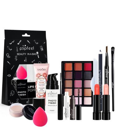 Joyeee Makeup Gift Set 12 Pcs Full Kit Come with Eyeshadow Lipstick Lipgloss Concealer etc for Face Eyes Lip Complete Starter Bundle for Women and Girls Portable Beauty Set with Storage Bag#2