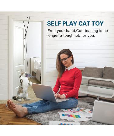 Kalimdor Interactive Cat Feather Toy: Retractable Teaser for Indoor Cats - Fun Exercise and Mental Stimulation - 1 Pack - Buy Online on SooperMarket.com