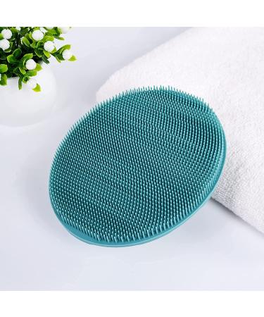 Soft Silicone Body Cleansing Brush - Exfoliating Shower Scrubber for All Skin Types (Dark Green) - Buy Online on SooperMarket.com